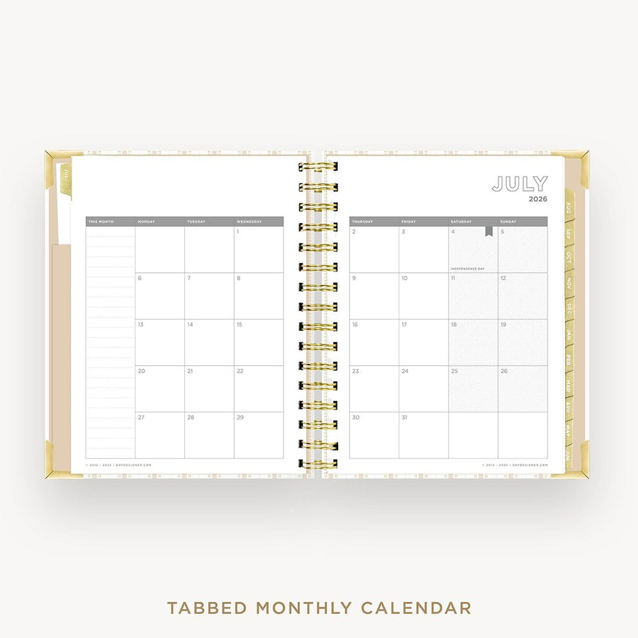 Day Designer 2026-27 mini weekly planner: Ticking Stripe cover with monthly calendar