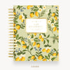 Day Designer 2026-27 daily planner: Lemon Floral Sage hard cover, gold wire binding