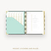 Day Designer 2026-27 daily planner: Black Stripe cover with pocket and gold stickers