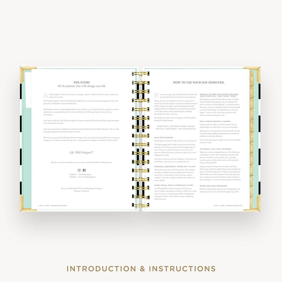 Day Designer 2026-27 mini weekly planner: Black Stripe cover with introduction