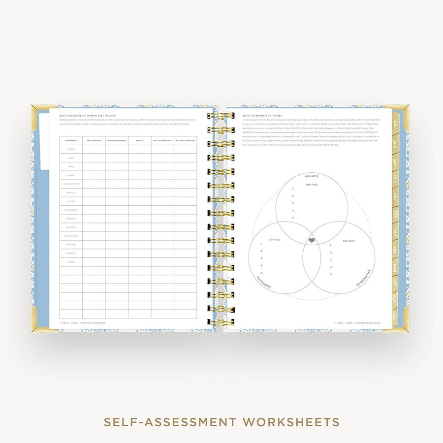 Day Designer 2026-27 mini weekly planner: Grand Shell cover with self assessment worksheet
