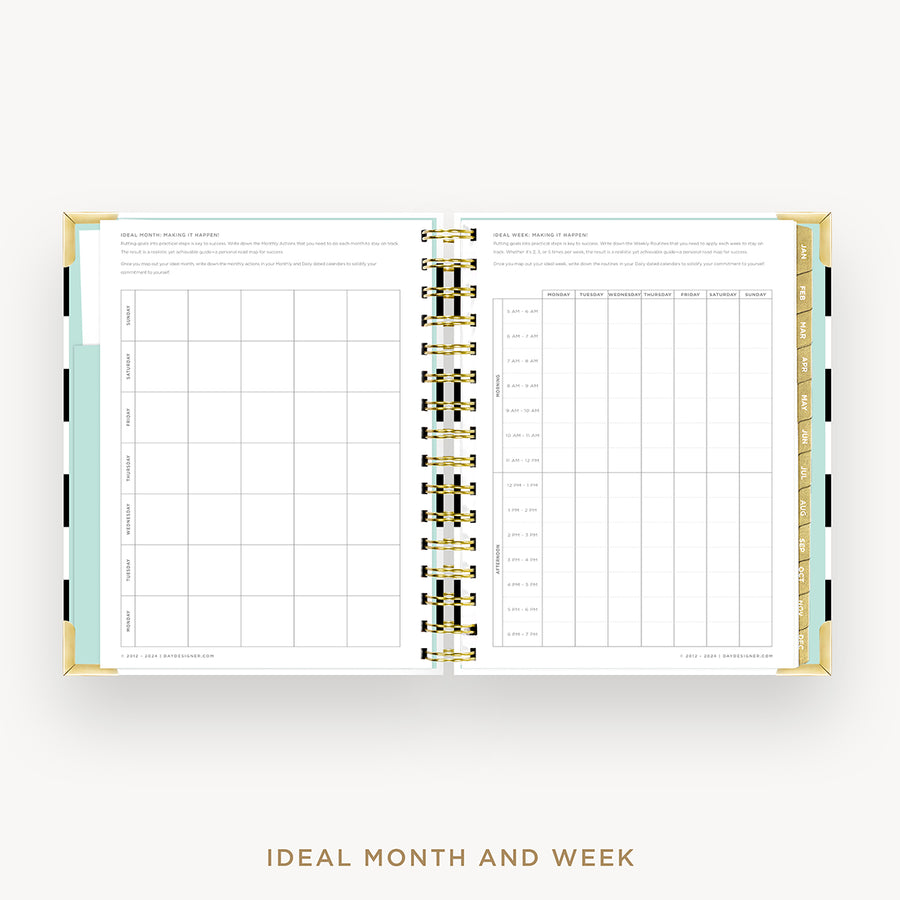 Day Designer 2026 weekly planner: black stripe cover with ideal week worksheet