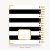 Day Designer 2026 weekly planner: black stripe cover with back cover with gold detail