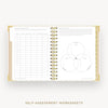 Day Designer 2026-27 mini weekly planner: Ticking Stripe cover with self assessment worksheet