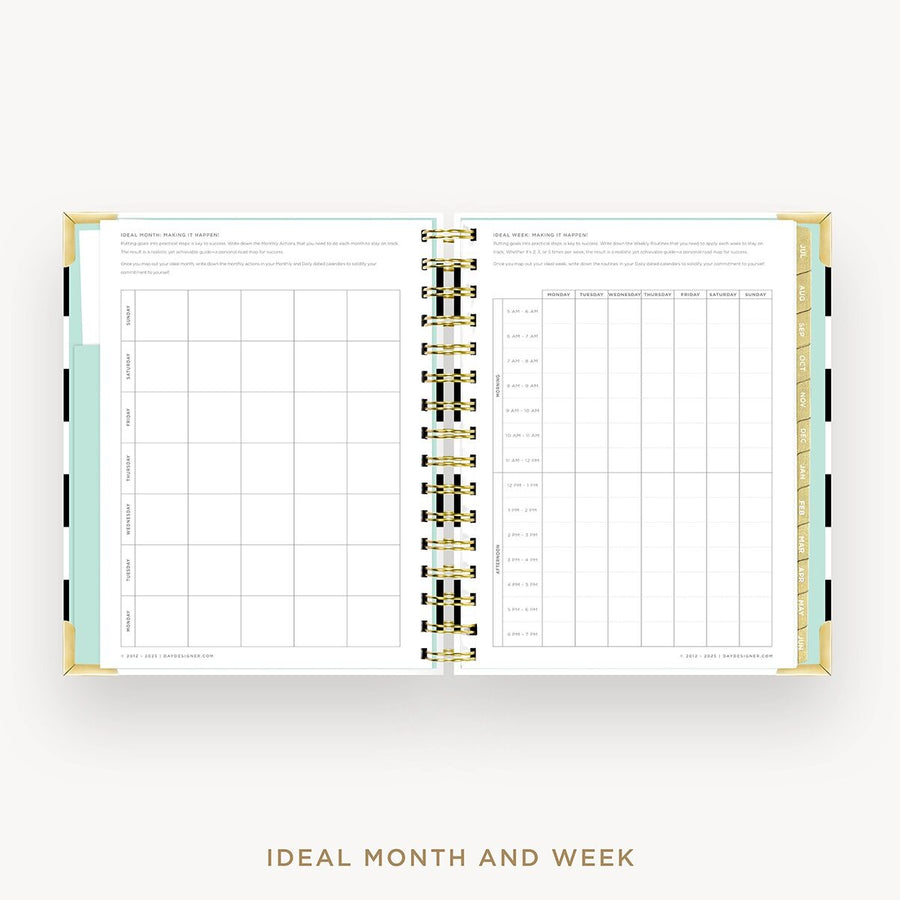 Day Designer 2026-27 mini weekly planner: Black Stripe cover with ideal week worksheet