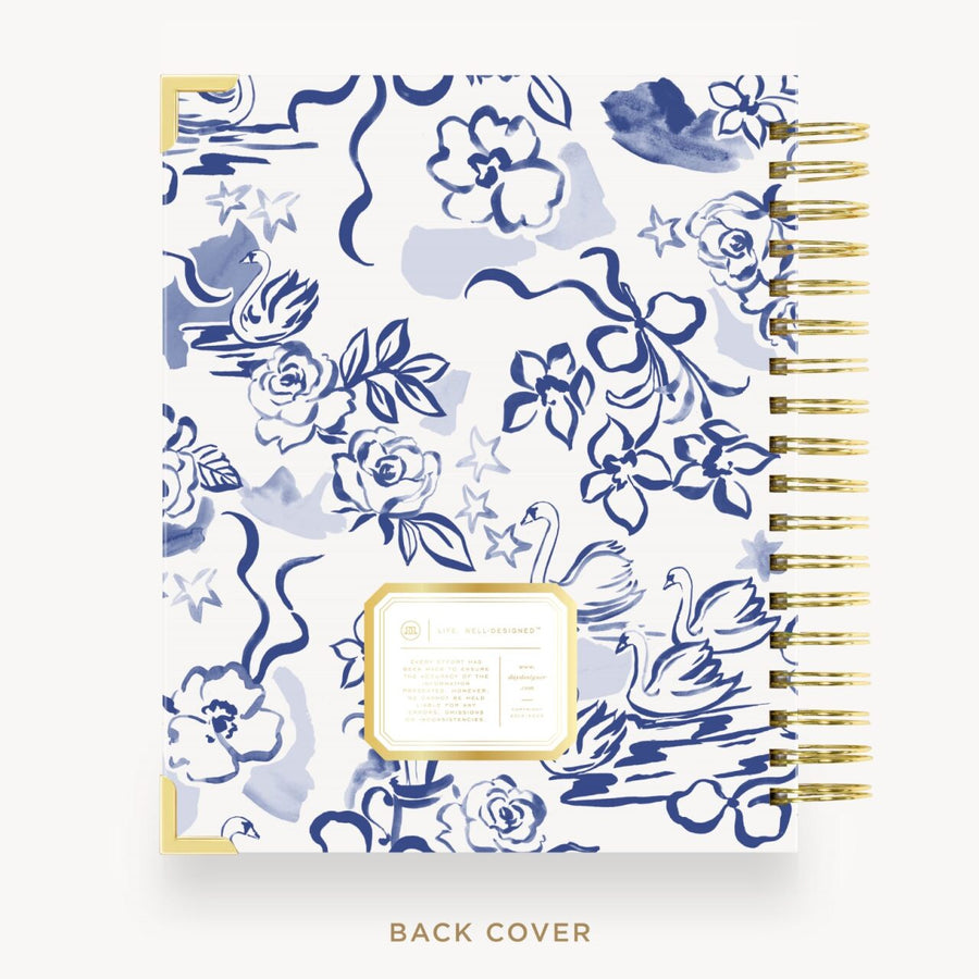 Day Designer 2026-27 daily planner: Swan Lake back cover with gold detail