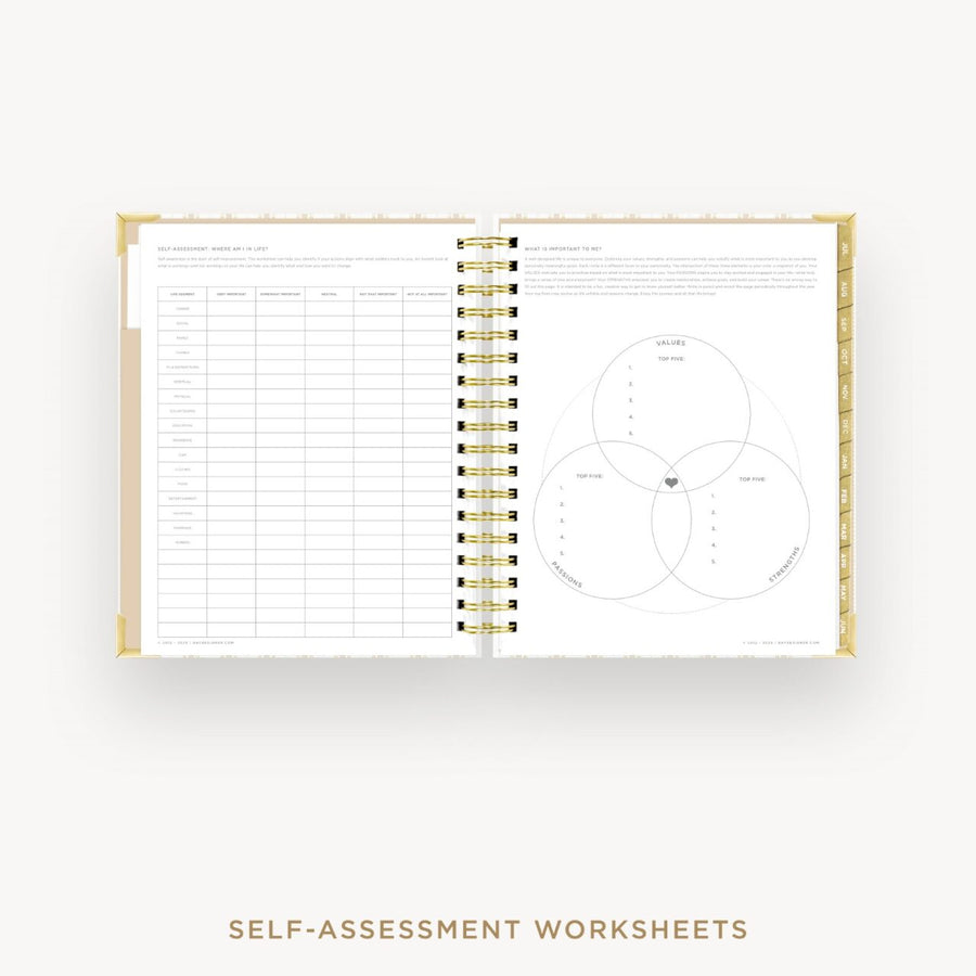 Day Designer 2026-27 daily planner: Ticking Stripe cover with self assessment worksheet