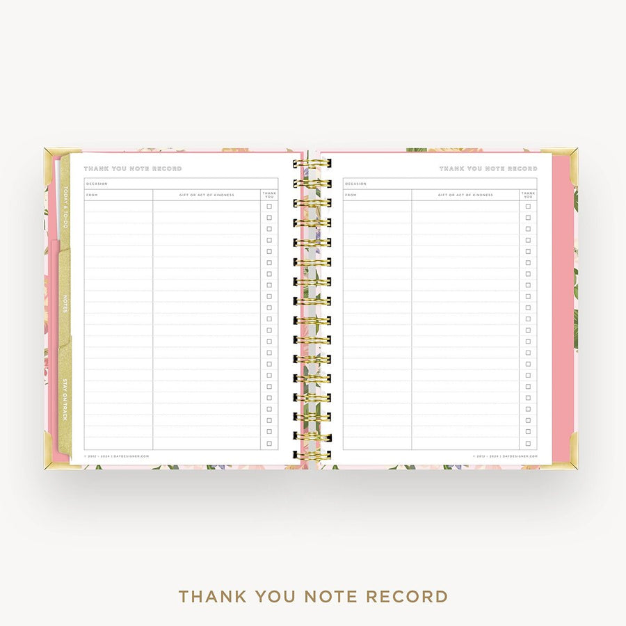 Day Designer 2026-27 mini weekly planner: Heirloom cover with thank you notes pages