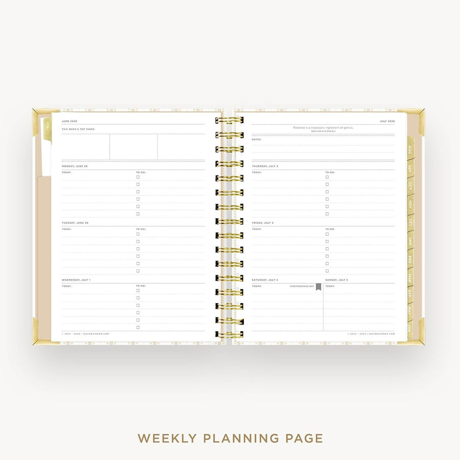 Day Designer 2026-27 mini weekly planner: Ticking Stripe cover  with weekly planning pages