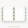 Day Designer 2026-27 mini weekly planner: Black Stripe cover with thank you notes pages