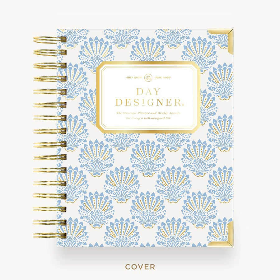 Day Designer 2026-27 mini weekly planner: Grand Shell hard cover, gold wire binding