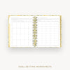 Day Designer 2026-27 weekly planner: Lemon Floral Sage cover with goals worksheet