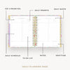 Day Designer 2026-27 daily planner: Belle Vie opened with captions of contents