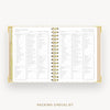 Day Designer 2026-27 mini weekly planner: Ticking Stripe cover with packing checklist