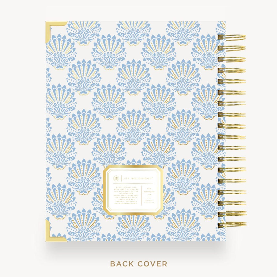 Day Designer 2026-27 daily planner: Grand Shell back cover with gold detail