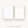 Day Designer 2026-27 daily planner: Peony Bookcloth cover with self assessment worksheet