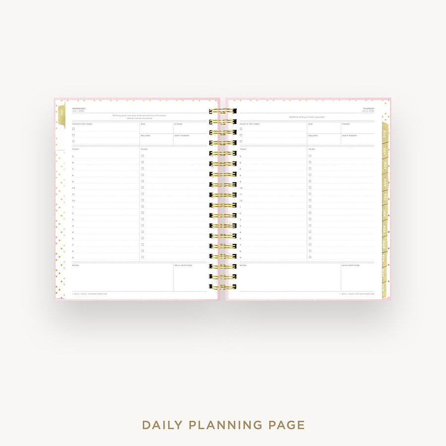 Day Designer 2026-27 daily planner: Peony Bookcloth cover with daily planning page