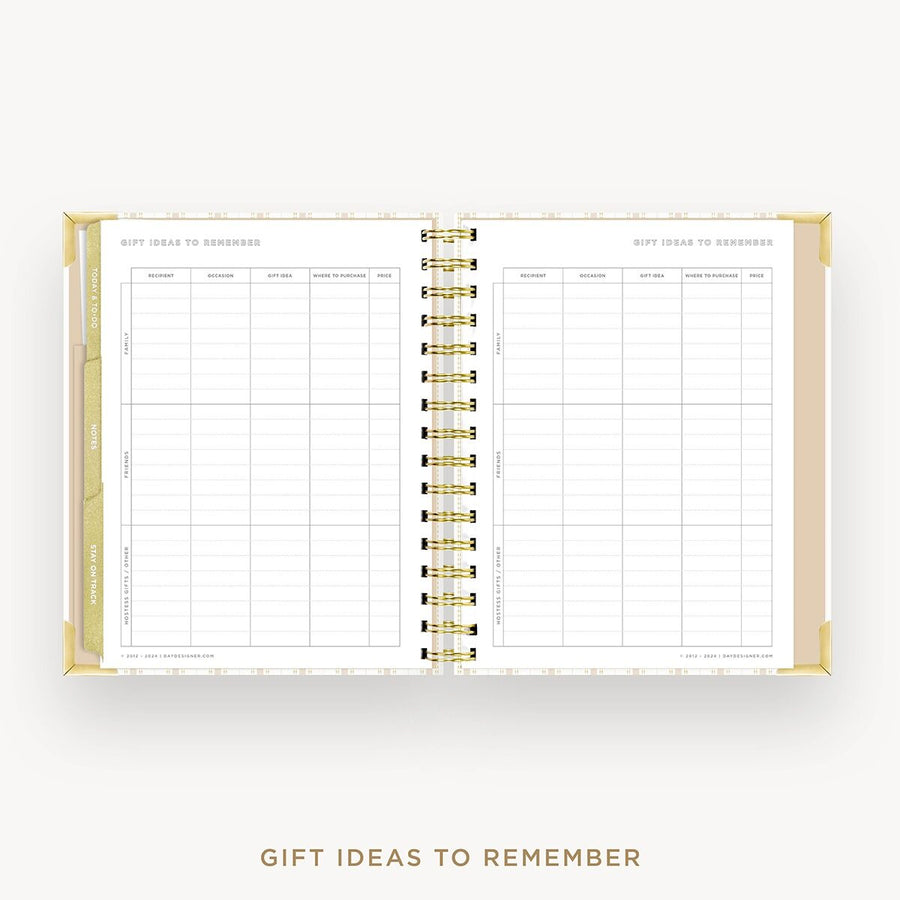 Day Designer 2026-27 mini weekly planner: Ticking Stripe cover with gift ideas pages