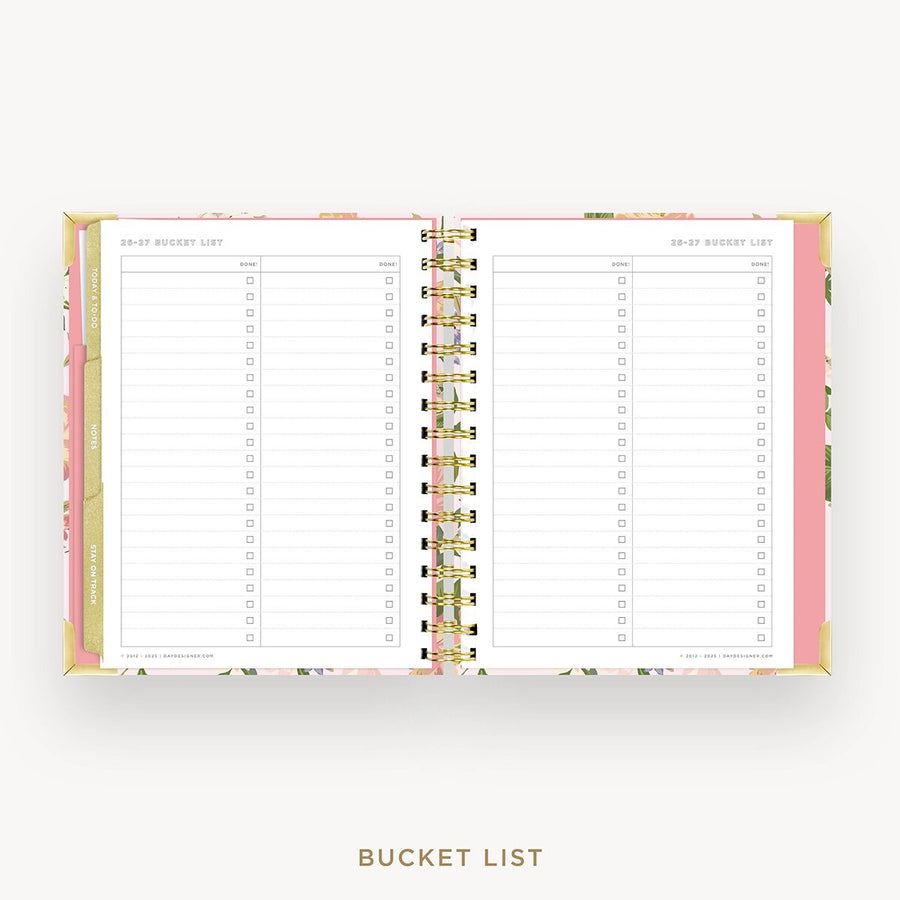 Day Designer 2026-27 mini weekly planner: Heirloom cover with bucket list