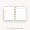 Day Designer 2026-27 daily planner: Olivia Damask cover with self assessment worksheet