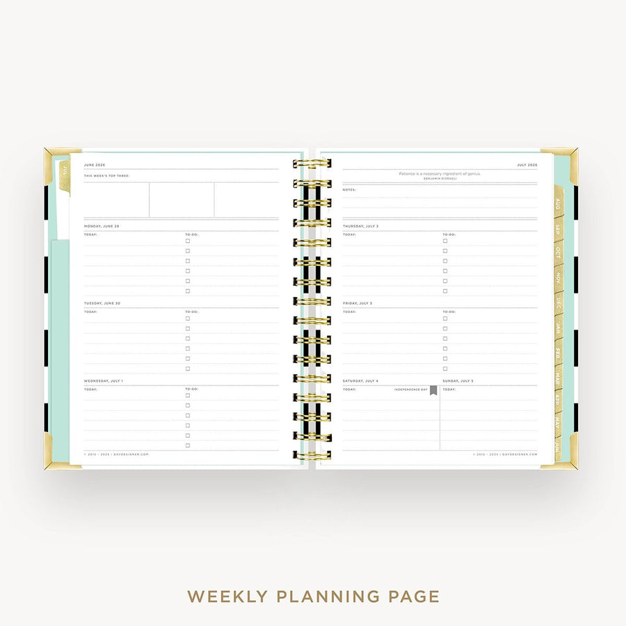 Day Designer 2026-27 mini weekly planner: Black Stripe cover with weekly planning pages