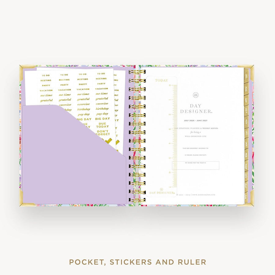 Day Designer 2026-27 mini weekly planner: Belle Vie cover with pocket and gold stickers