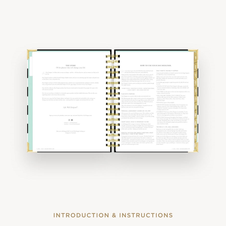 Day Designer 2026-27 daily planner: Black Stripe cover with introduction and how to guide