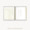 Day Designer 2026-27 weekly planner: Classic Black Pebble Texture cover with pocket and gold stickers