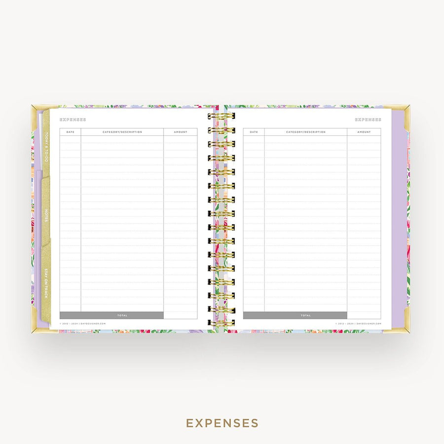 Day Designer 2026-27 mini weekly planner: Belle Vie cover with expense tracking pages