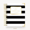 Day Designer 2026-27 mini weekly planner: Black Stripe hard cover, gold wire binding