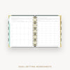 Day Designer 2026-27 daily planner: Black Stripe cover with goals worksheet