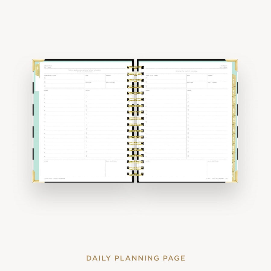 Day Designer 2026-27 daily planner: Black Stripe cover with daily planning page
