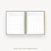 Day Designer 2026-27 daily planner: Navy Bookcloth cover with goals worksheet