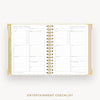 Day Designer 2026-27 mini weekly planner: Ticking Stripe cover with entertainment party planner