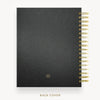 Day Designer 2026-27 daily planner: Classic Black Pebble Texture back cover with gold detail