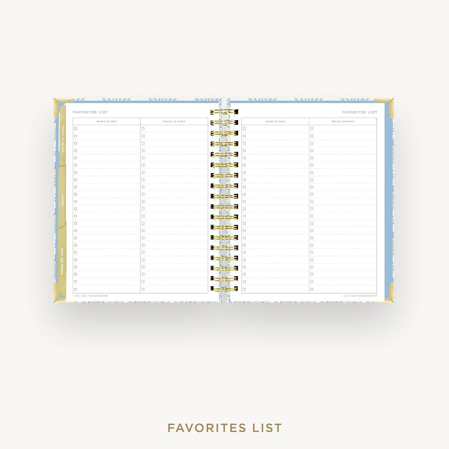 Day Designer 2026-27 weekly planner: Grand Shell cover with favorite books and movies pages