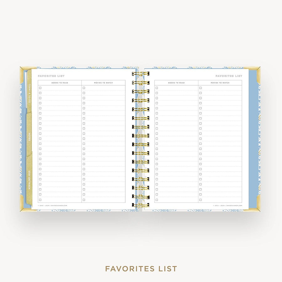Day Designer 2026-27 mini weekly planner: Grand Shell cover with favorite books and movies pages