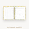 Day Designer 2026-27 daily planner: Lemon Floral Sage cover with self assessment worksheet