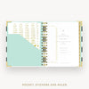 Day Designer 2026-27 mini weekly planner: Black Stripe cover with pocket and gold stickers