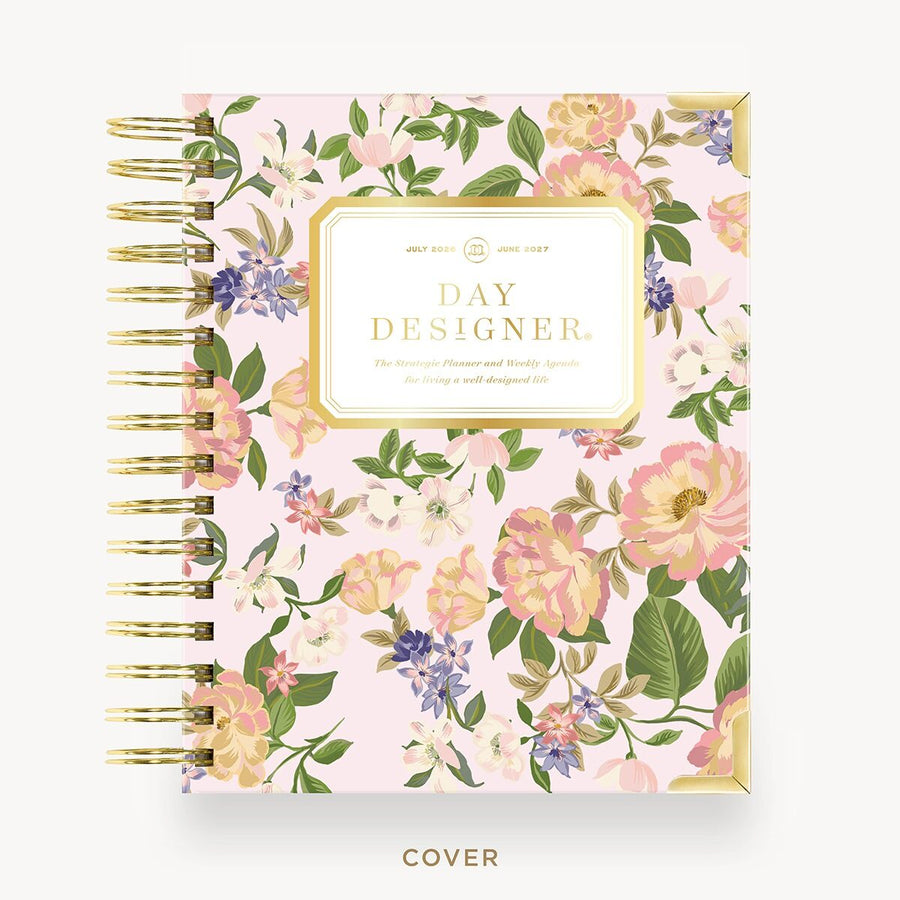 Day Designer 2026-27 mini weekly planner: Heirloom hard cover, gold wire binding