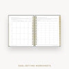 Day Designer 2026-27 daily planner: Charcoal Bookcloth cover with goals worksheet
