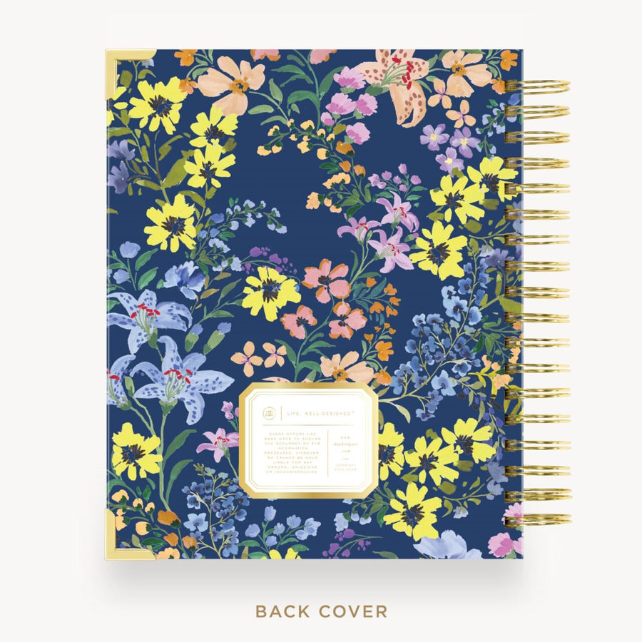 Day Designer 2026-27 daily planner: Day Lily back cover with gold detail