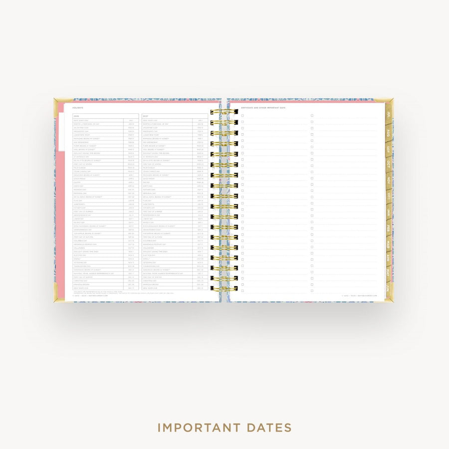 Day Designer 2026-27 daily planner: Olivia Damask cover with holidays