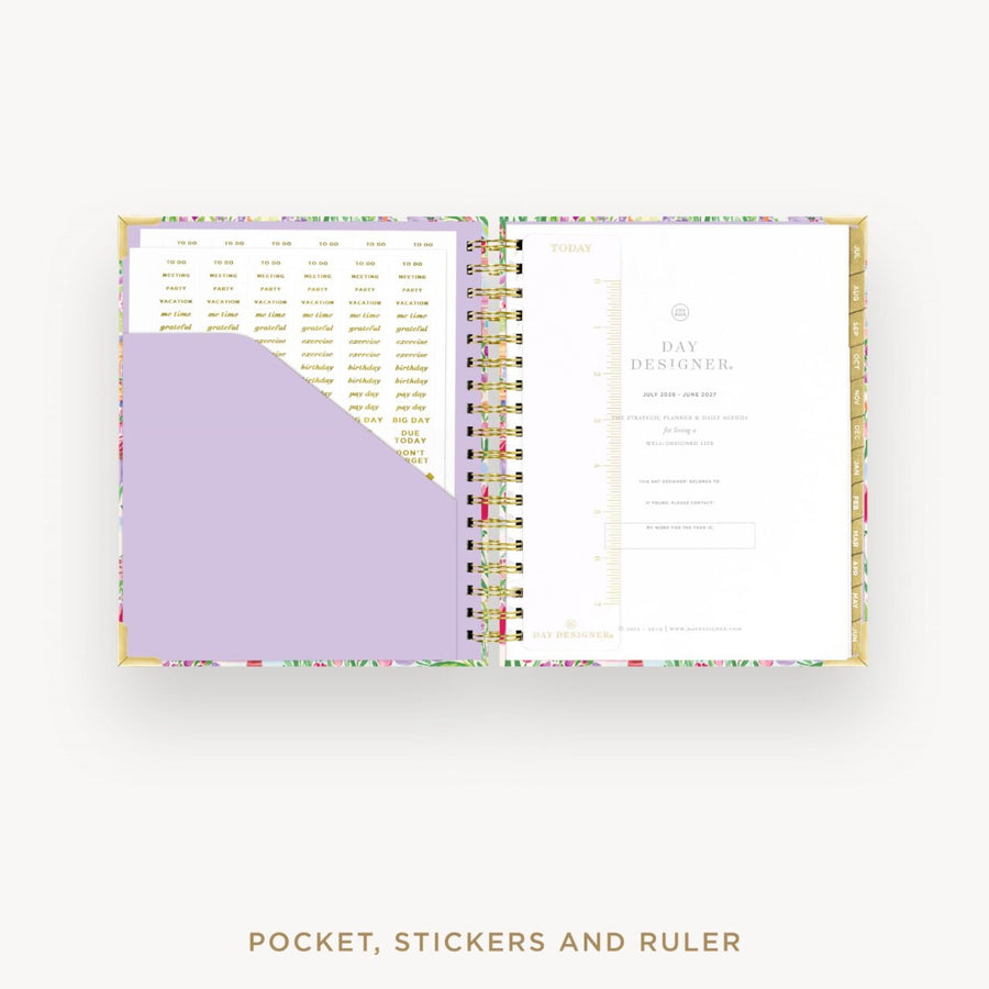 Day Designer 2026-27 daily planner: Belle Vie cover with pocket and gold stickers