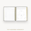 Day Designer 2026-27 daily planner: Classic Black Pebble Texture cover with self assessment worksheet