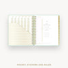 Day Designer 2026-27 daily planner: Sage Bookcloth cover with pocket and gold stickers