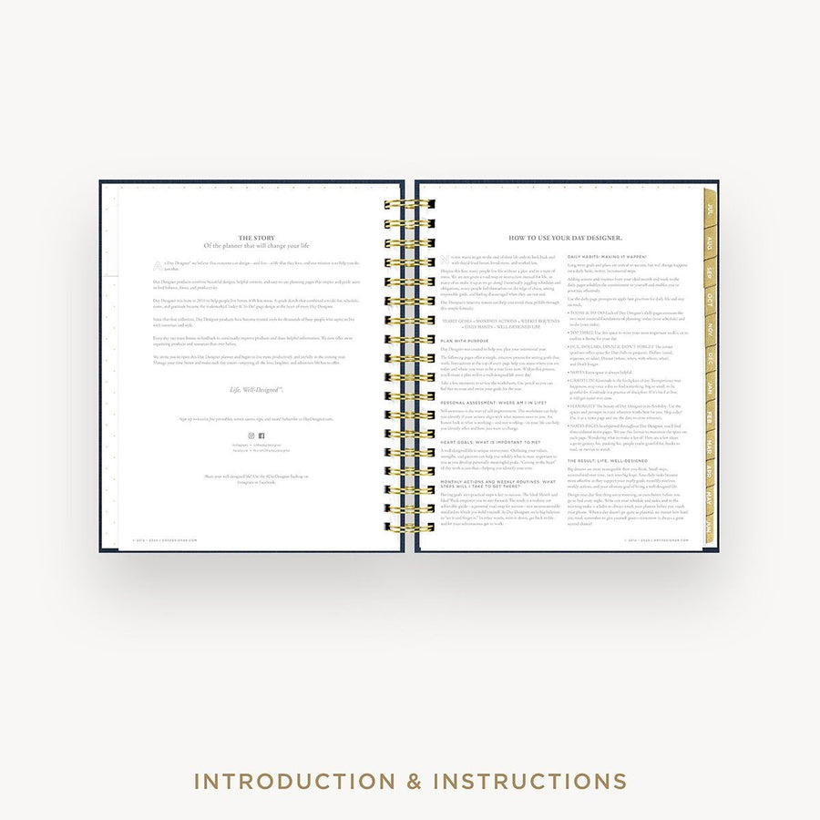 Day Designer 2026-27 daily planner: Navy Bookcloth cover with introduction and how to guide