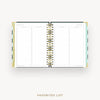Day Designer 2026-27 weekly planner: Black Stripe cover with favorite books and movies pages