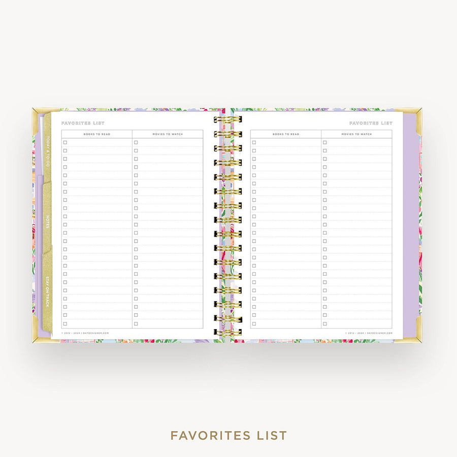 Day Designer 2026-27 mini weekly planner: Belle Vie cover with favorite books and movies pages
