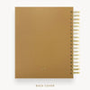Day Designer 2026-27 daily planner: Caramel Latte Pebble Texture back cover with gold detail